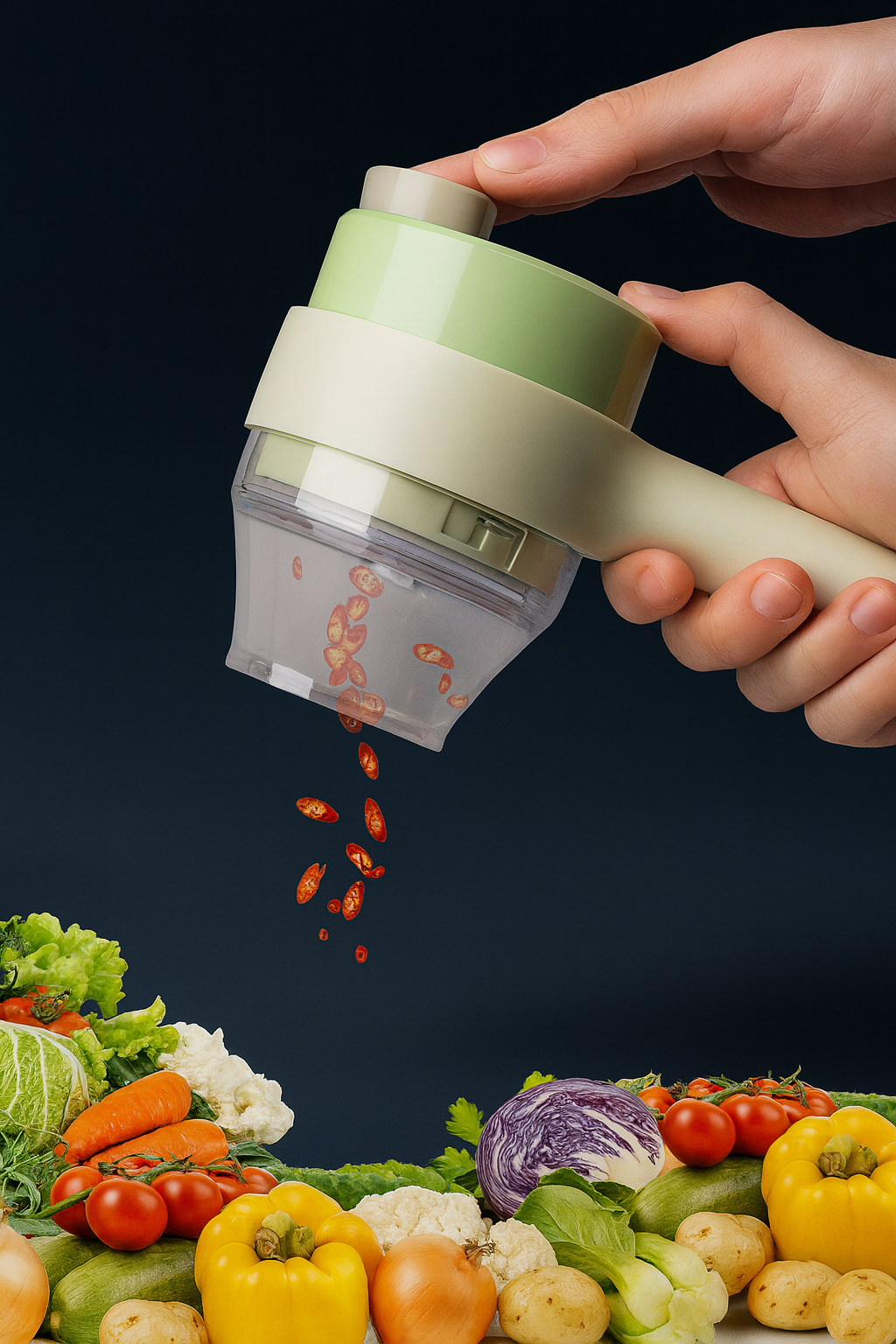 4-in-1 Electric Vegetable Cutter & Chopper Set